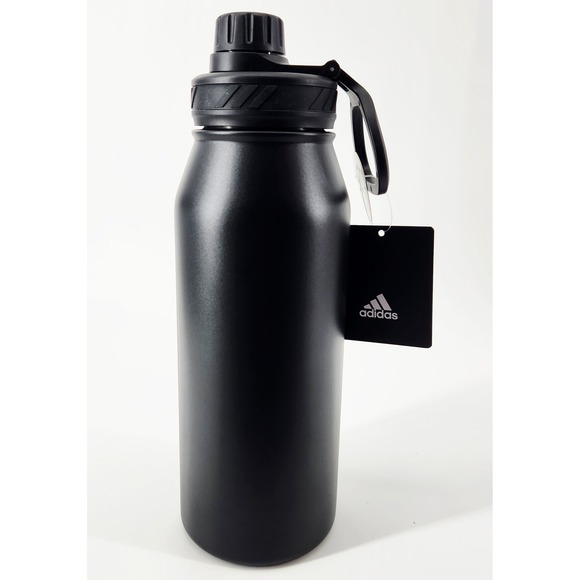 Adidas Stainless Steel 1L Metal Water Bottle Black Silver New Tagged - Picture 3 of 4